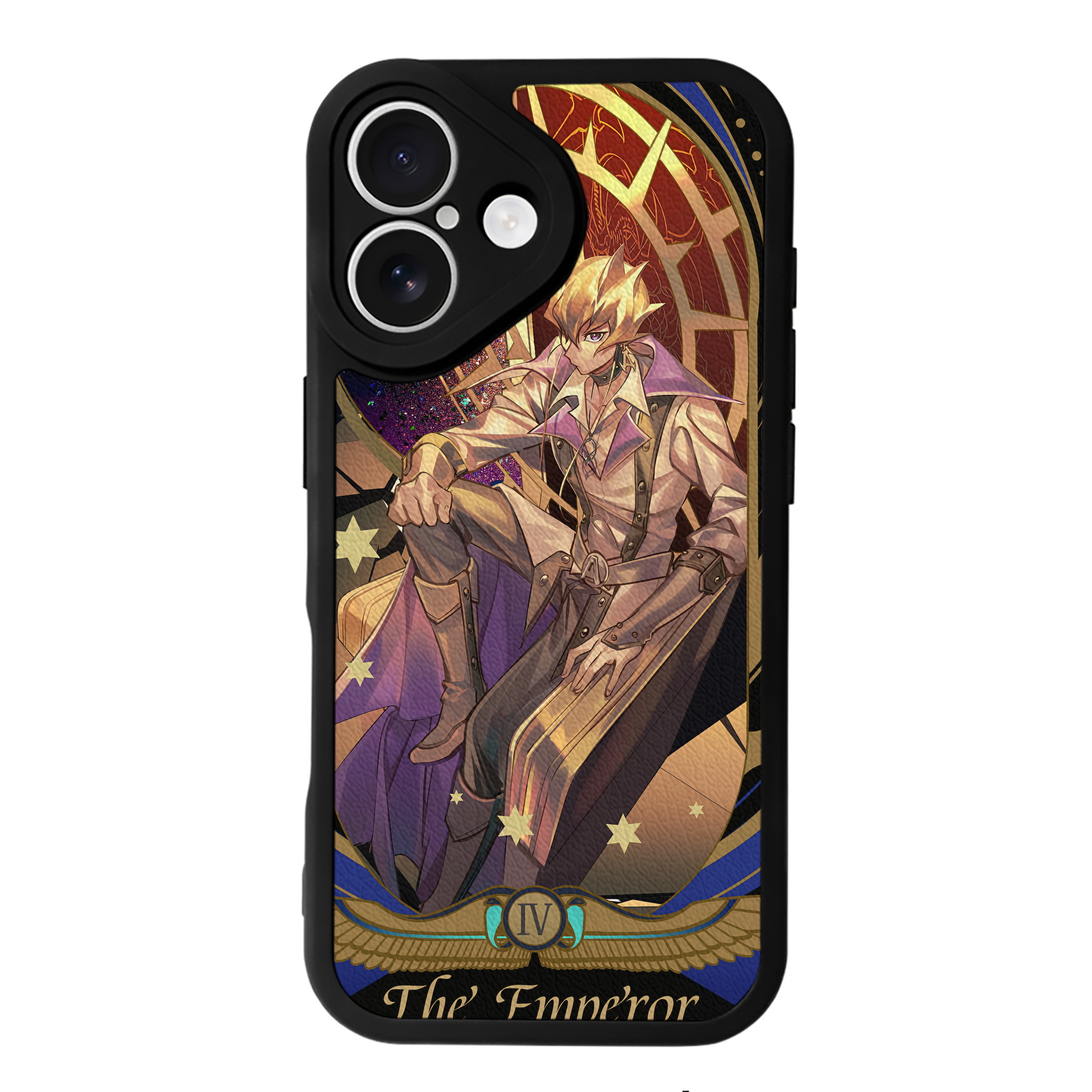 （画像用） 遊☆戯☆王 Yu-Gi-Oh! 【iPhone 16シリーズ対応】シリコンスマホケース（レザー調） 材質：シリコン